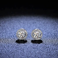 1 carat certified moissanite stud earrings for women platinum plating sterling silver diamonds ear studs wedding fine jewelry