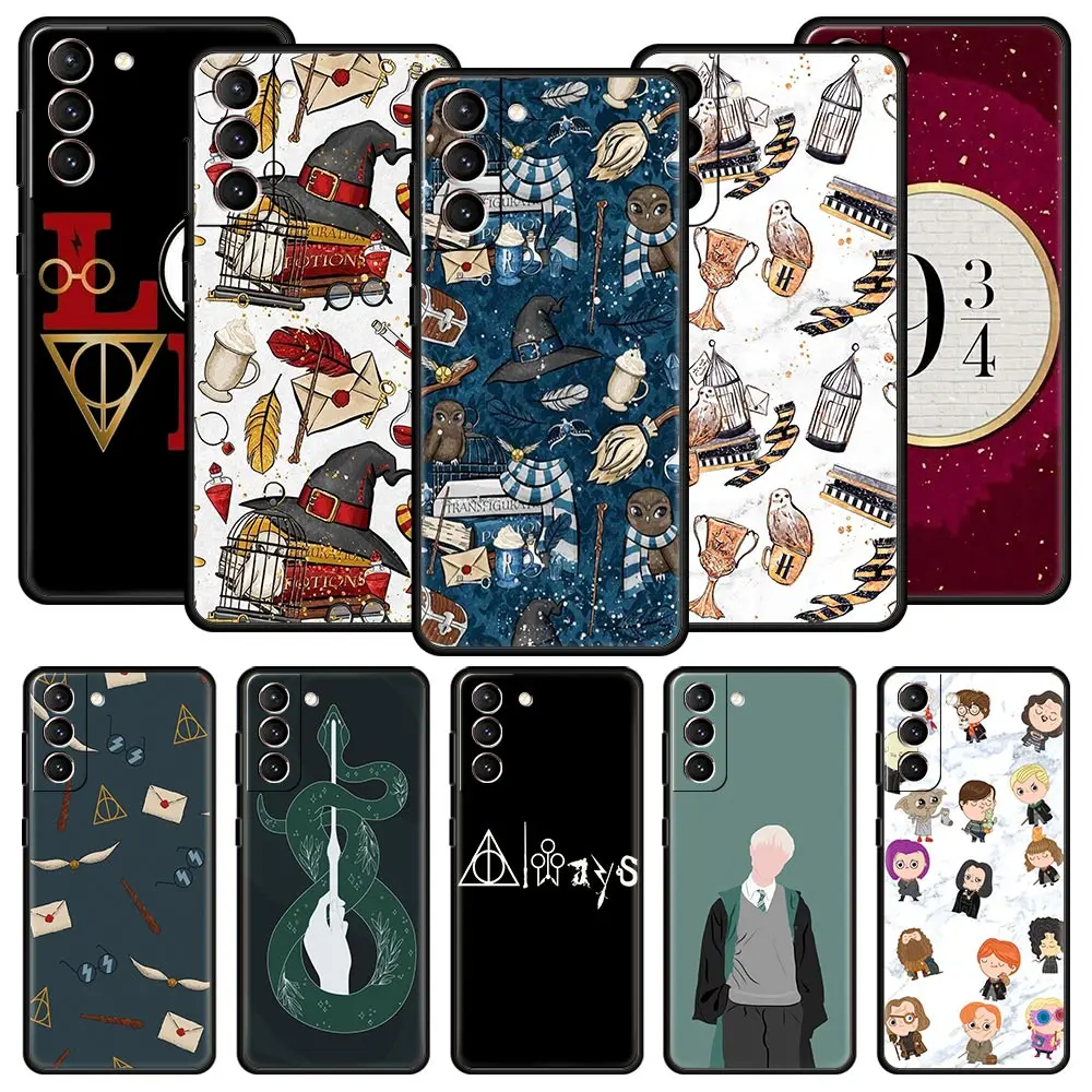 

Wand Elk Ring Harries Phone Case For Samsung Galaxy S22 S20 FE S10 Plus S21 Ultra 5G S10E S9 S8 Note 10 Lite 20 Soft Black Cover