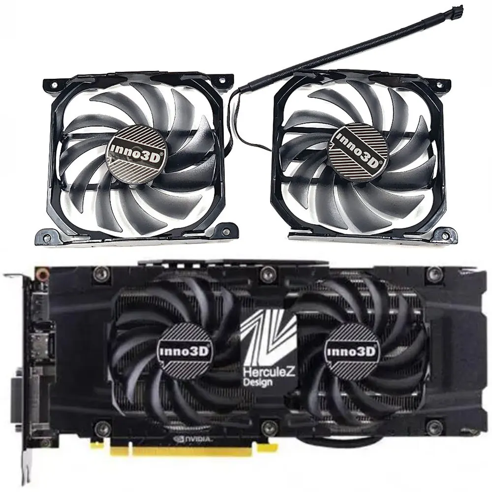 

NEW 1LOT CF-12915S GTX 1080 P104-100 GPU Fan，For INNO3D GTX 1070 1080 1080ti 、P104-100 8GB Twin X2 Video card cooling fan