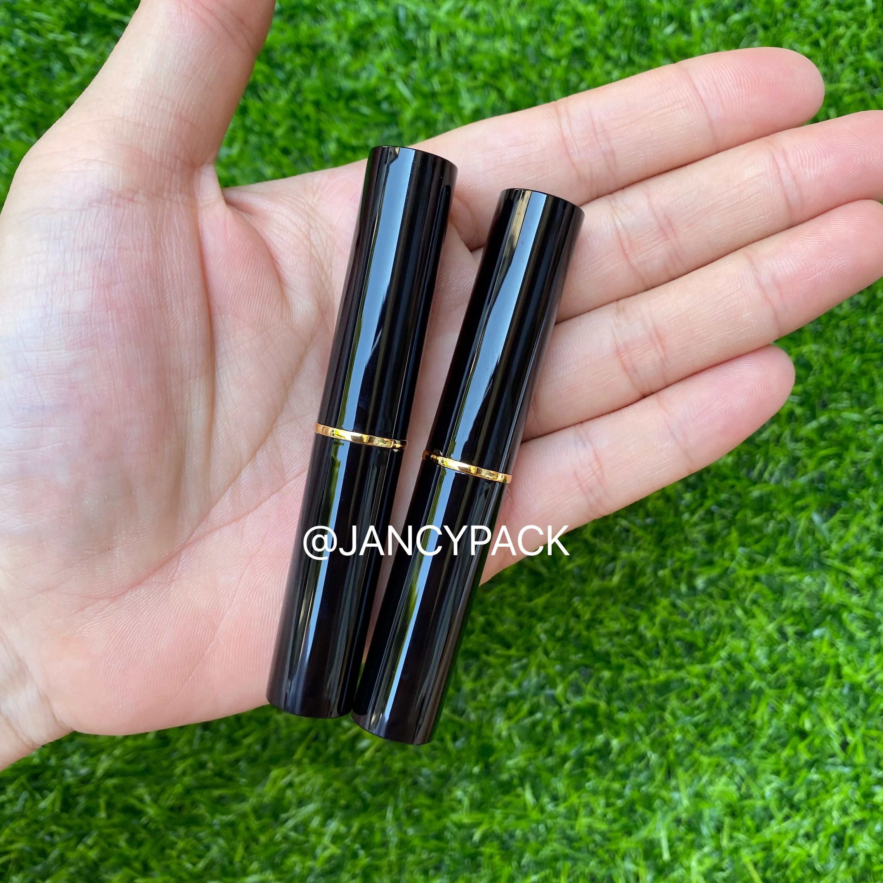 

shiny black slim Lipstick Tube Lip Balm Container With Caps Mini Empty Lip Balm Stick Tube Lipstick Tube