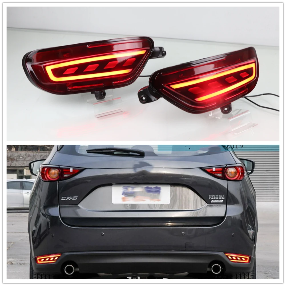 

For MAZDA CX-5 CX5 2018-2019 Rear Bumper Diffuser Side Brake Light Indicator Signal Reflector Tail Bulb Lighting LED Fog Lamp