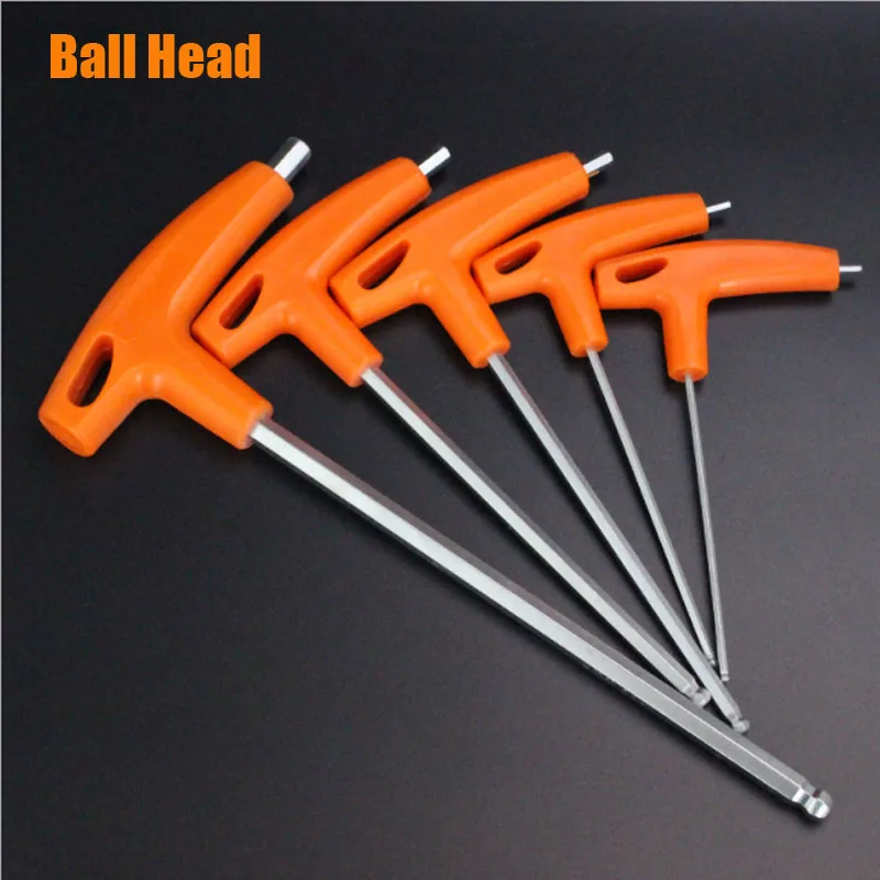 1Pcs Ball Head Allen Key Hex Wrench Set T-Handle Cr-v Steel Hex Key Spanner for Nut removal 2/2.5/3/4/5/6/8/10mm