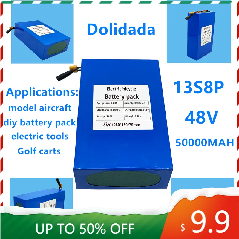 

New 48v 50000mah 13s8p wildly use battery, model aircraft, electric tools,power tools , cartssolar energy, inverters and others