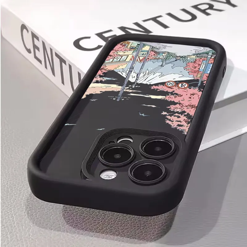 Фото Чехол с принтом аниме-пейзажа и заката для OPPO Reno 13F 12F 11F 7 8 10 11 12 13 Pro 5G 7 4G 5 6 Lite A79 A78 A58 A77 A57 A38 A18 Cover №4