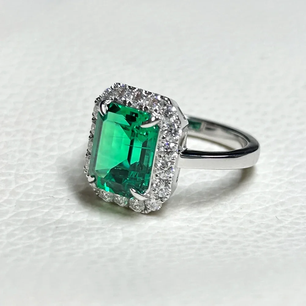 Кольцо Meisidian из белого золота с восьмиугольным камнем 10 к 4 карата