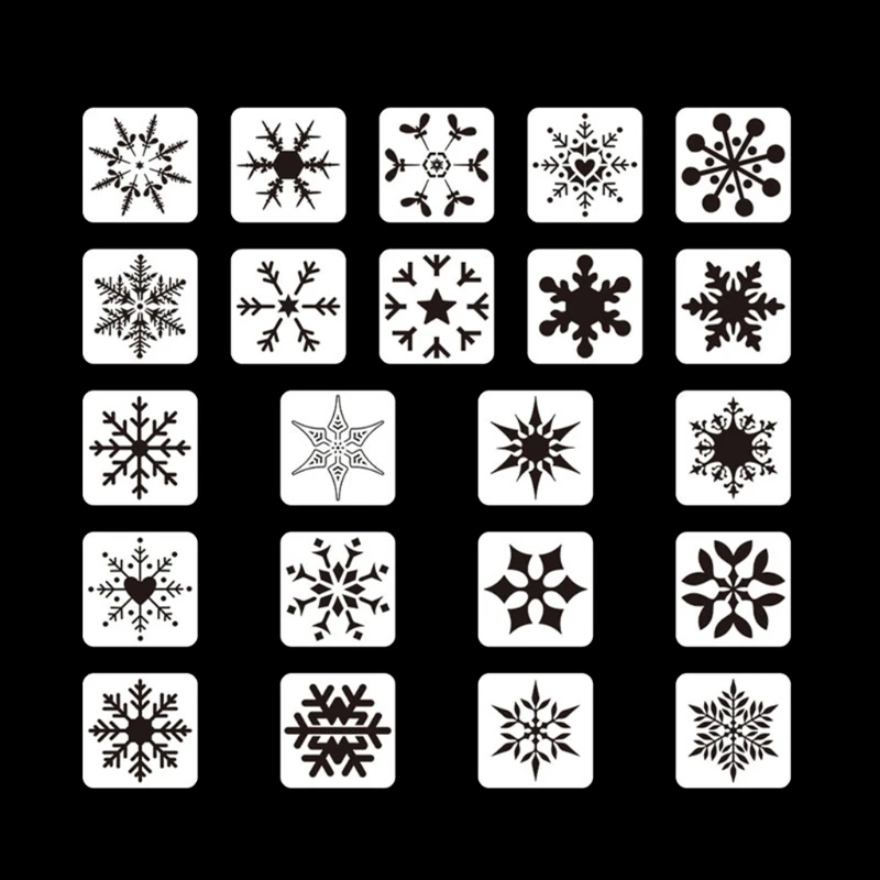 

22Pcs Multi-purpose Christmas Theme Painting Stencil DIY Template Set Anti-scratch Washable