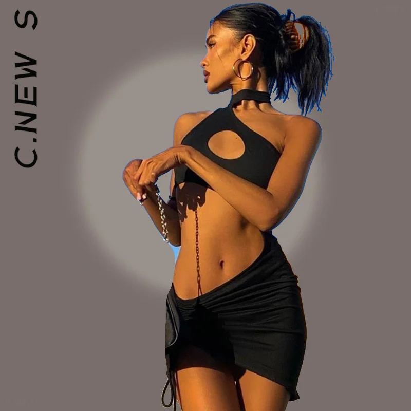 Новые сексуальные женские платья C.New S белые черные дешевые стильные наряды