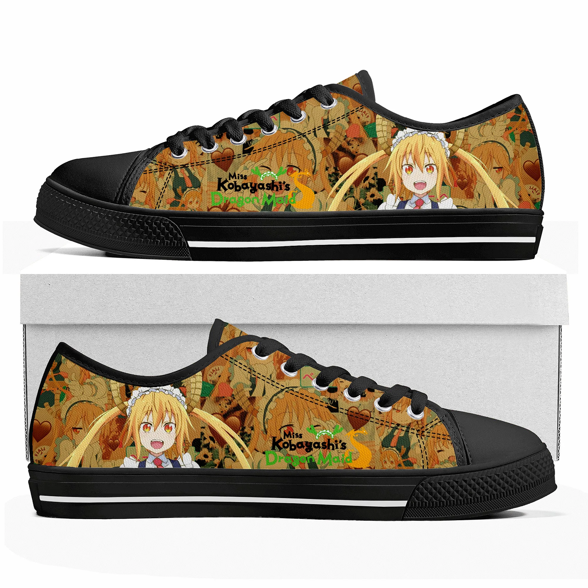 

Miss Kobayashi Dragon Maid Low Top Sneakers Women Mens Teenager Tohru High Quality Canvas Sneaker Casual Cartoon Customize Shoes