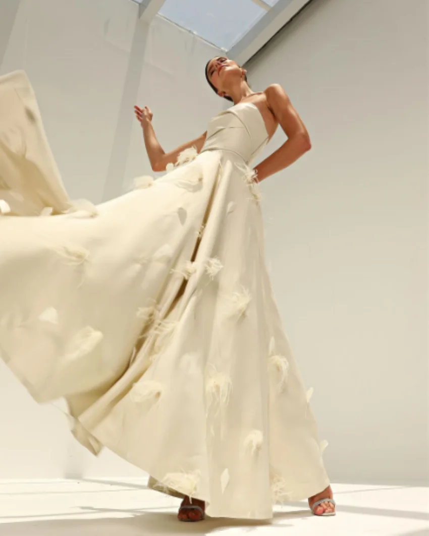 Атласный трапециевидный наряд в пол Othray с рюшами официальное вечернее платье