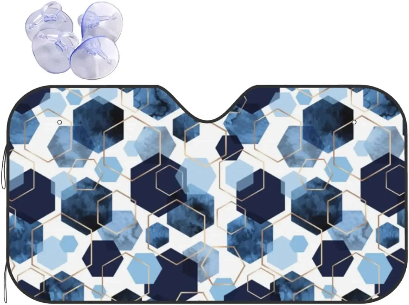 Синяя Геометрическая защита для лобового стекла передняя крышка солнцезащитный