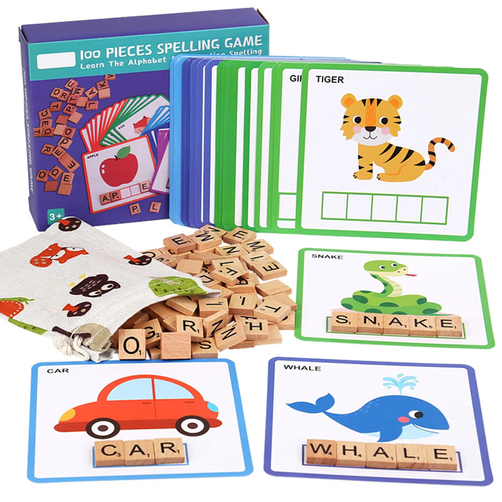 

Toddler Flash Cards Spelling Games Alphabet Puzzle Spelling Game English Learning Montessori Toys Letter Blocks Alphabet Puzzle