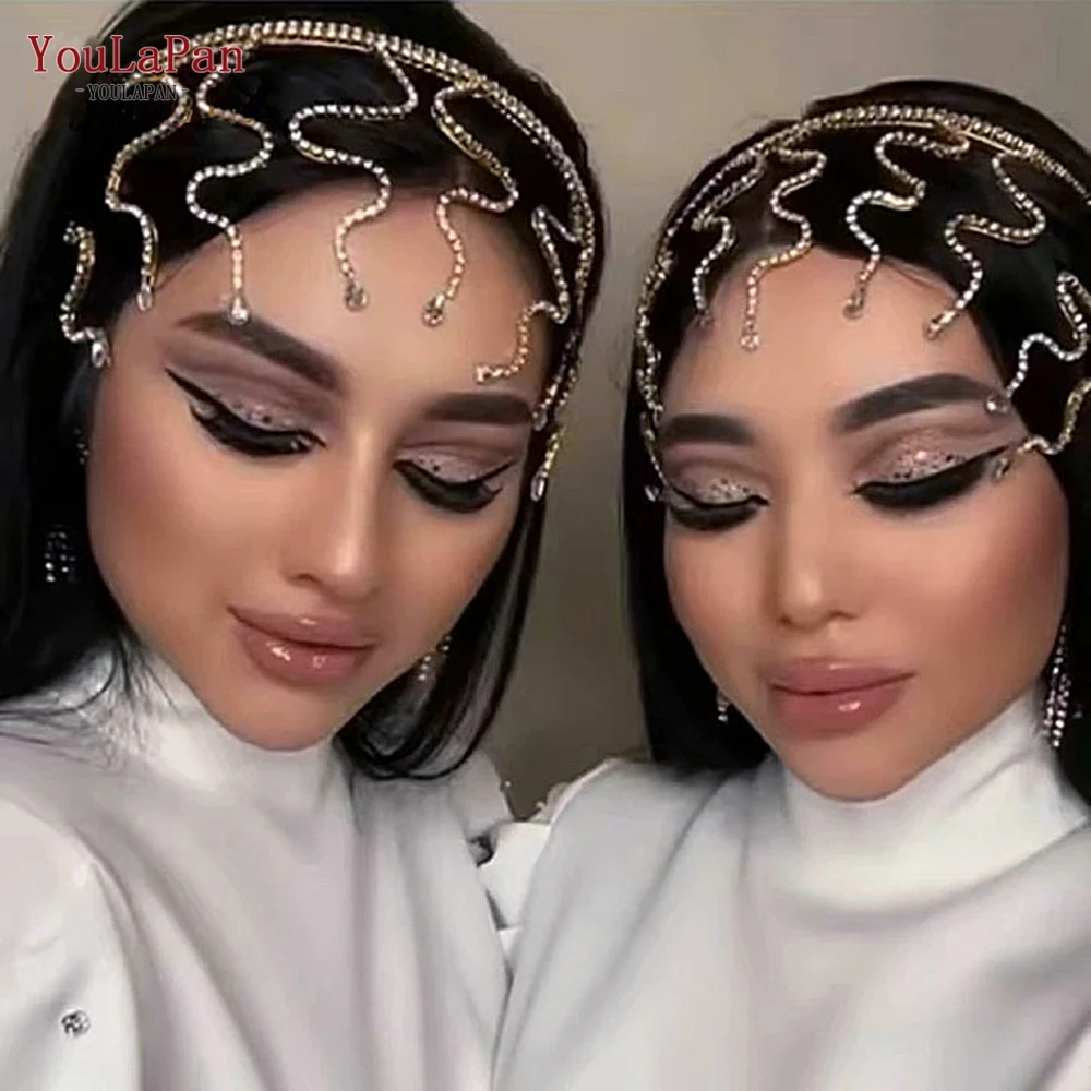 

Youlapan HP467 Wedding Hair Accessories Shiny Bridal Head Hoop Silver Crystal Hairbands for Bridal Headband Party Tiara