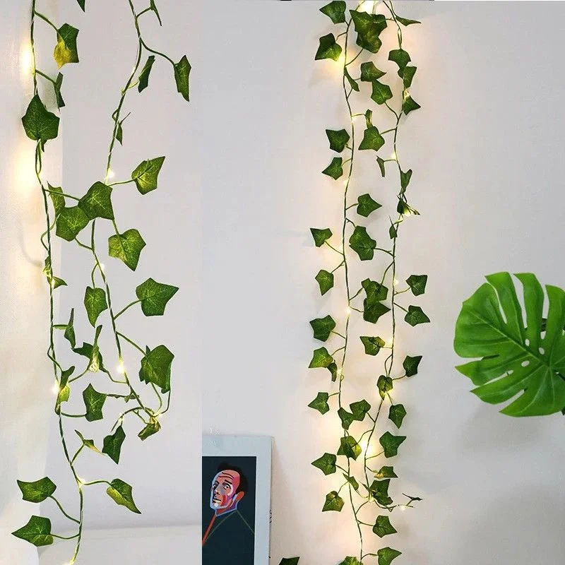 

Artificial Plant Tiny Leaf Street Lamp String Lights LED Fairy Lights Garland New Year Wedding Garden Home Christmas Decorations