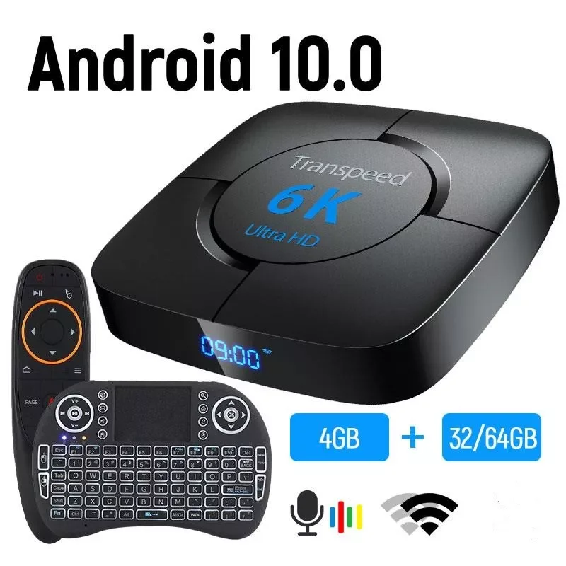 

Android 10.0 16G 32G 64G TV BOX 6K Voice Assistant 3D Video TV receiver dual Wifi BT TV Box Set top Box