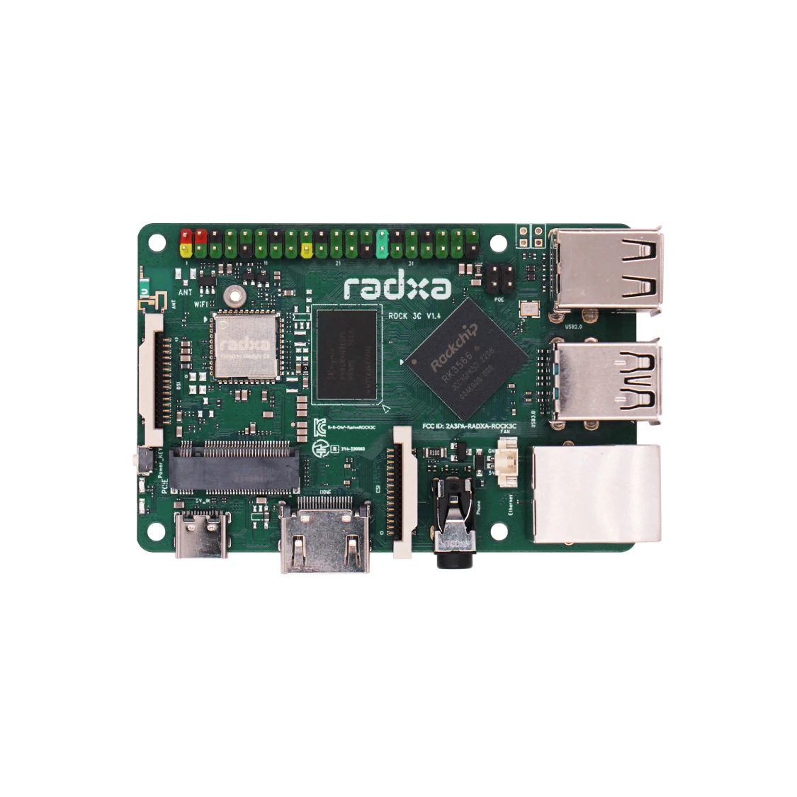Фото AvaCoreRadxa ROCK 3C RK3566 4-ядерный процессорный SBC-компьютер, GPU, NPU и HDMI с поддержкой вывода 4K, одноплатный компьютер №5