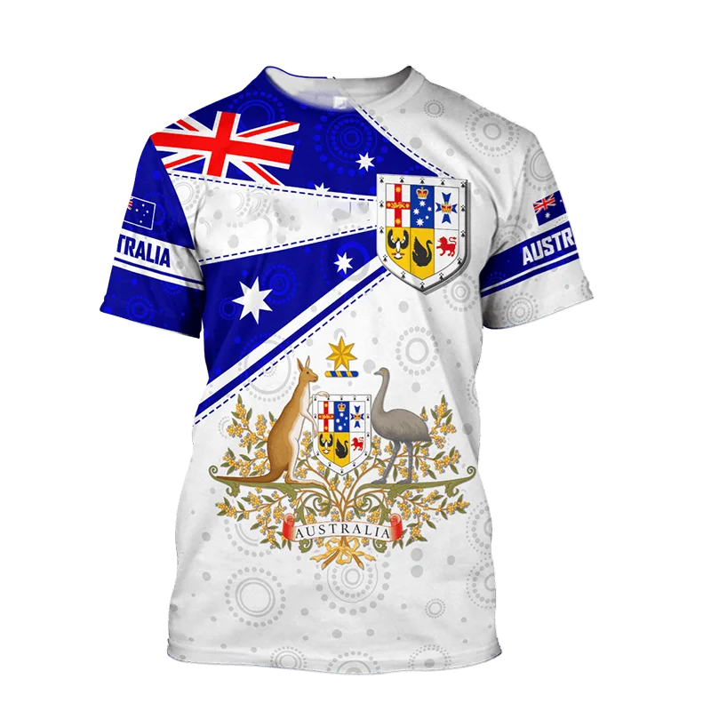 

Australia Flag Printing T Shirt for Men Womens Clothing 3d Fashion T-Shirt Casual Oversized Short Sleeve Summer O-Neck Tops Tees