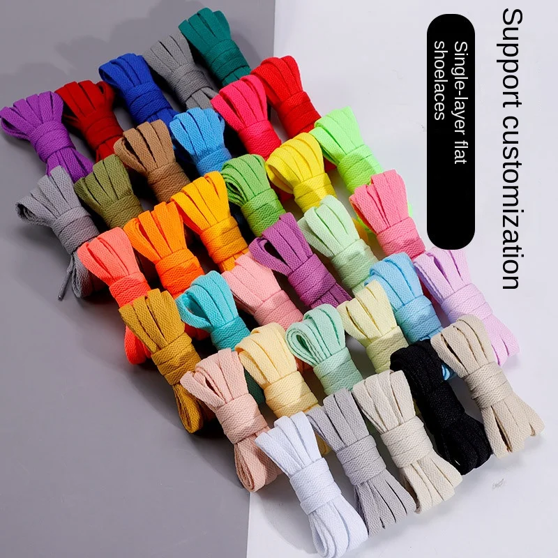 Плоские шнурки для кроссовок, без эластичности, классические, белые, черные, 26 цветов