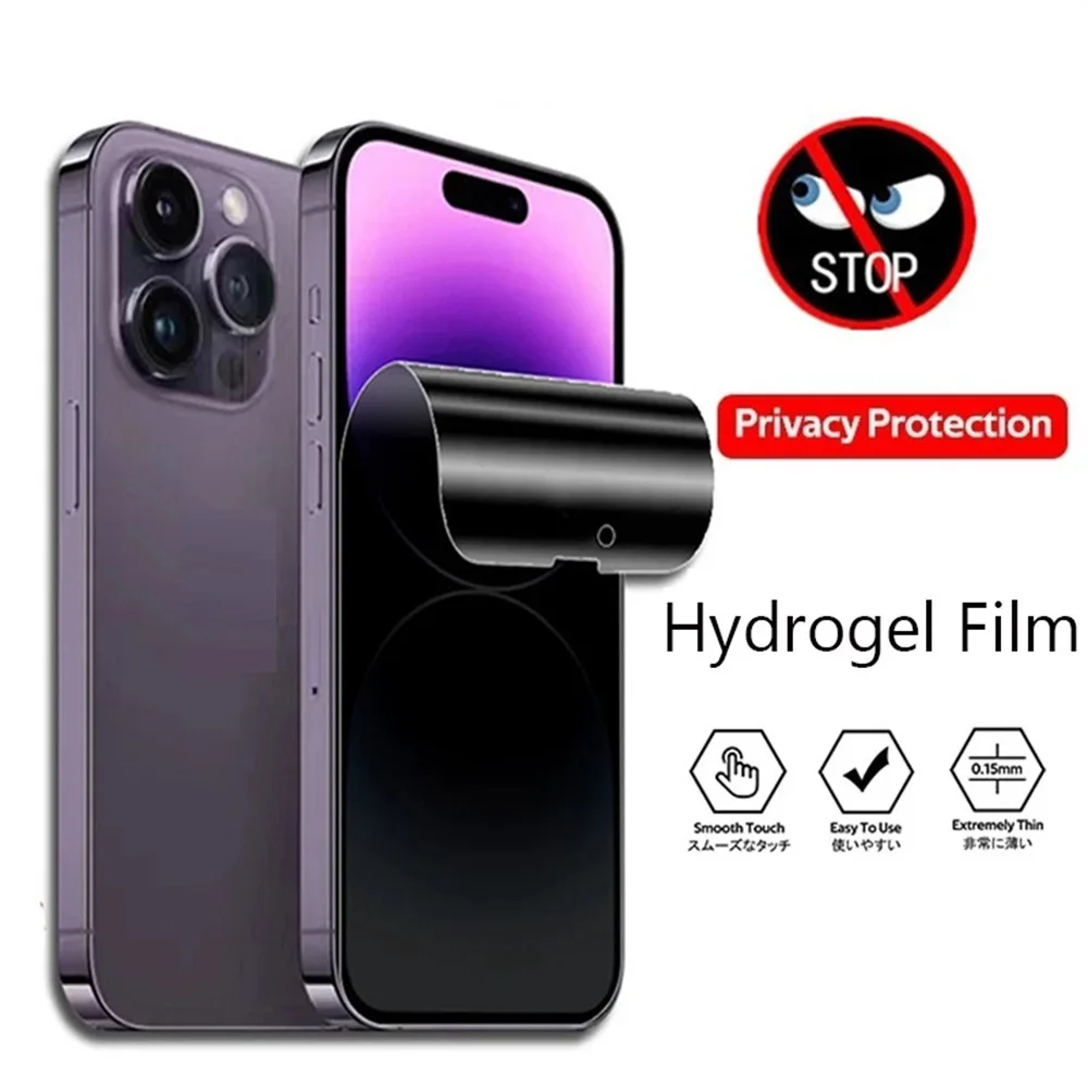 

100pcs Anti Spy Privacy Hydrogel Film For iPhone 13 12 11 14 Pro Max Screen Protectors For iPhone 11 14 Pro XS MAX X XR Film