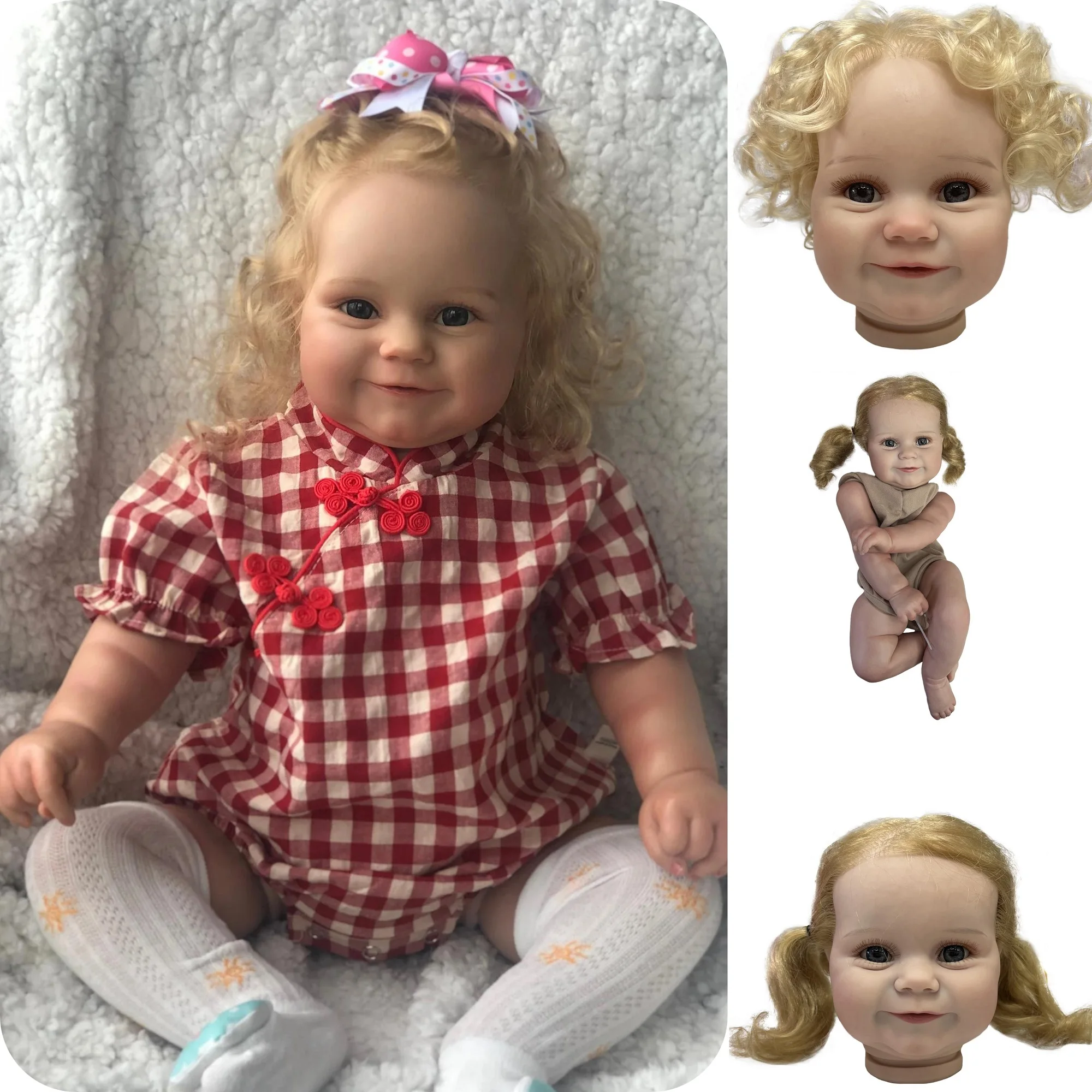 

60CM Maddie Reborn Doll Kits Painted Doll Kits with Rooted Hair Bebe Reborn Realistic Kit Reborn Boneca Acessórios Kit