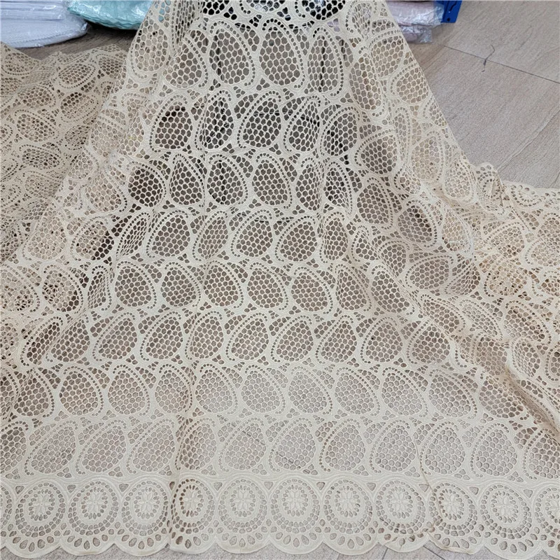 

Швейцарская Ткань 5 ярдов, новейшая Тяжелая вышивка бисером, Африканская Хлопковая вуаль, кружево, популярный Дубай Стиль для свадебвечерни...