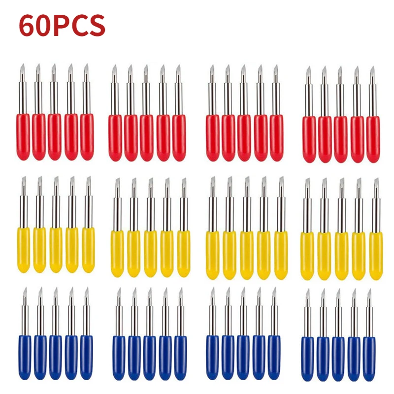 60PCS 30/45/60 Degrees Replacement Blades For Roland Cricut Plotter Blade Knife Cutter Blades For Power Tools Cutting Plotter