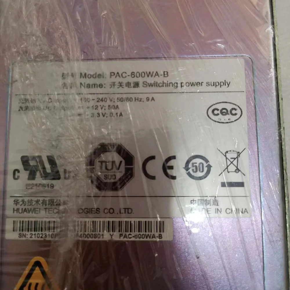 PAC-600WA-B для блока питания Huawei S6720 600W 6720-30C-EI-24S-AC 6720-54C-EI-48S-AC полностью протестирован PAC-600WA-B для блока питания Huawei S6720 600W 6720-30C-EI-24S-AC 6720-54C-EI-48S-AC полностью протестирован