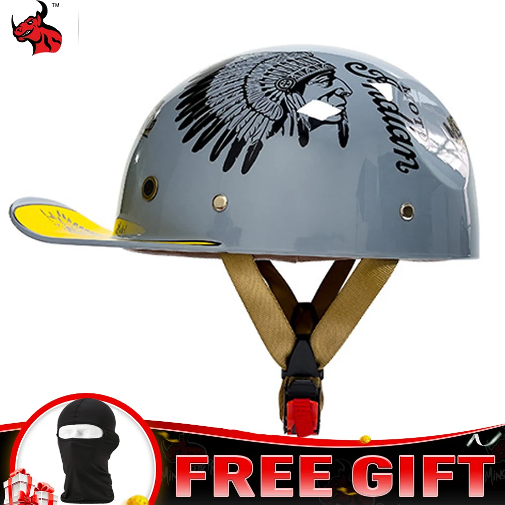 

Motorcycle Helmet With Goggles Moto Vintage Retro Helmets Open Face Scooter Motorbike Bicycles Baseball Cap Helmet Men Women Use