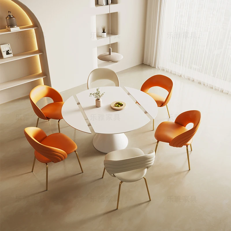 Household Luxury High Grade Stainless Steel Chair Designer Style Italian Minimalist Backrest Chair