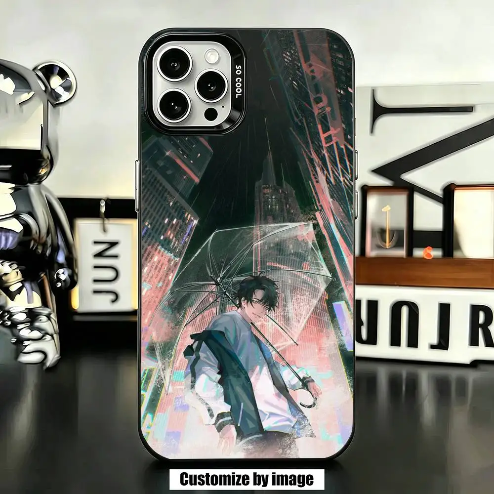 Фото Чехол для телефона Link C-Click Shi Guang Dai Li Ren Anime для iPhone 17, 16, 15, 14, 13, 12 Plus, Pro Max, XS, серый, серебристый, чехол-накладка №3