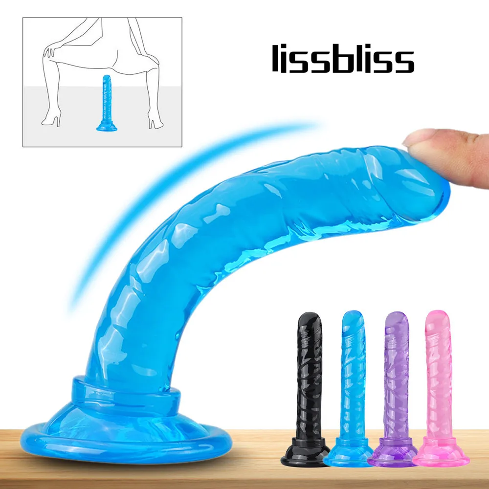 Realistische Mini Dildo Anale Masturbator Speeltjes Voor Koppel Crystal Jelly Dildo Zuignap Penis Stak Dildo Phalos Voor Vrouwen