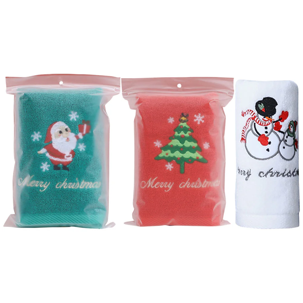 

Towel Christmas Towels Hand Cotton Kitchen Dish Holiday Absorbent Washcloth Xmasservilletas Elegantes Cloth Face Washcloths Wash