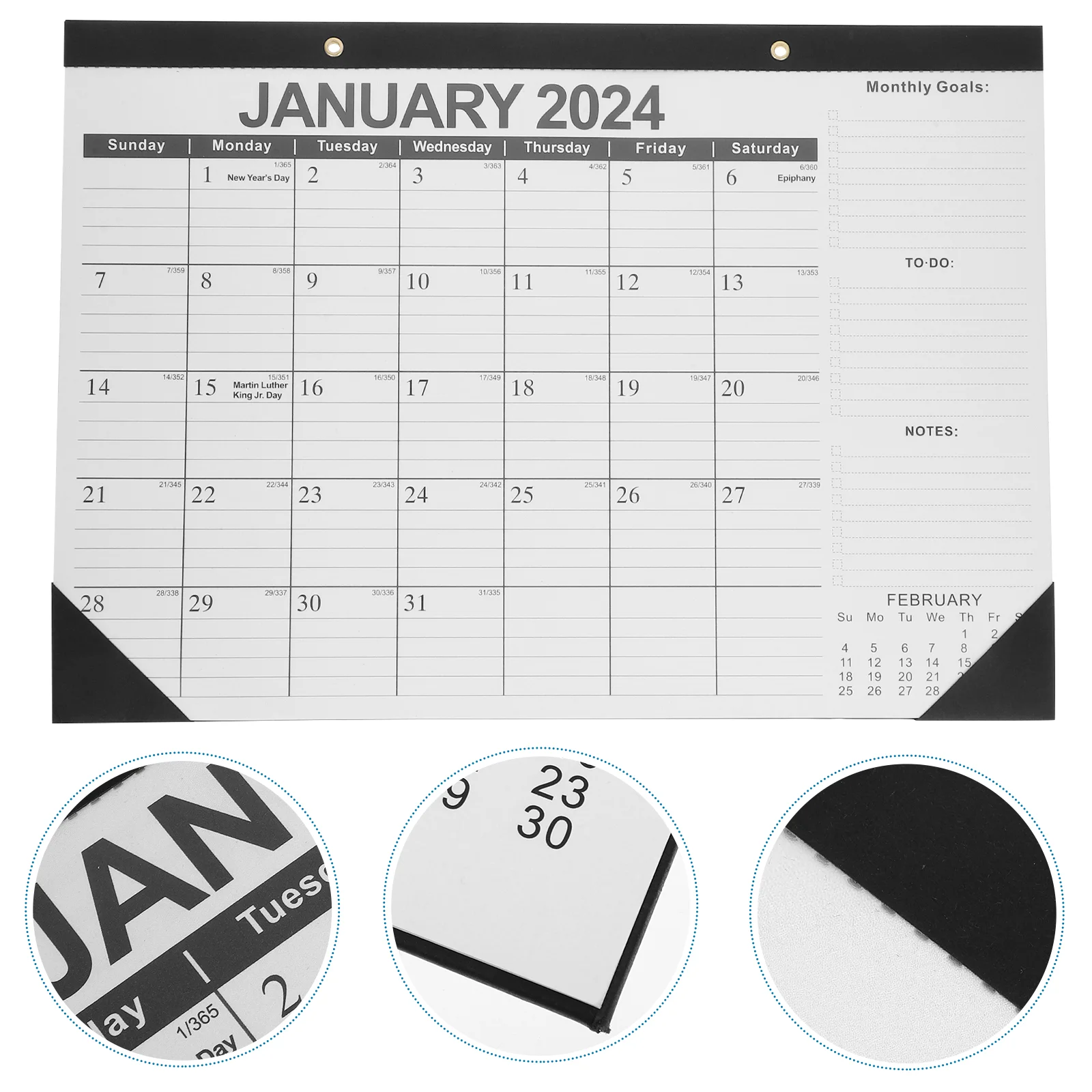 

English Calendar Daily Use Hanging 2024-2025 Wall Monthly Calender Office Household Home Accessory