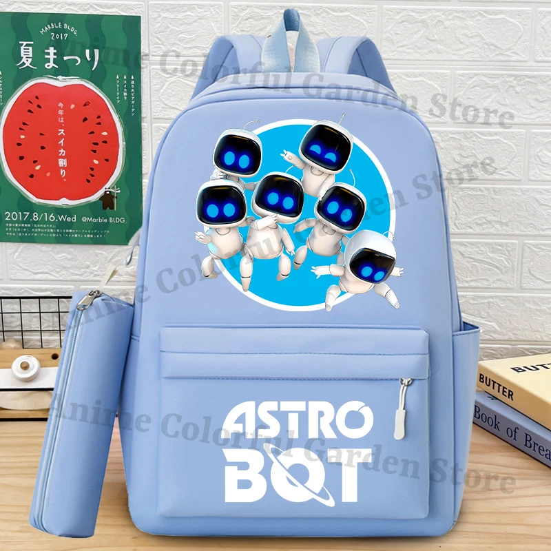 Фото Комплект из 2 школьных рюкзаков Astroboted с пеналом: модный аниме-рюкзак большой вместимости для студентов, для хранения книг и канцелярских принадлежностей №4