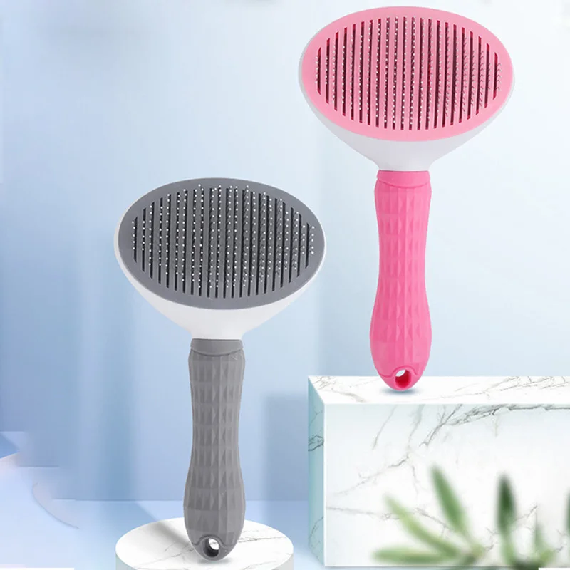 

Stainless Steel Pet Dog Remover Brush Cat Comb Self Cleaning Pet For Dog Cat Hair Brush Pets Grooming Tools Dogs Dematting Comb