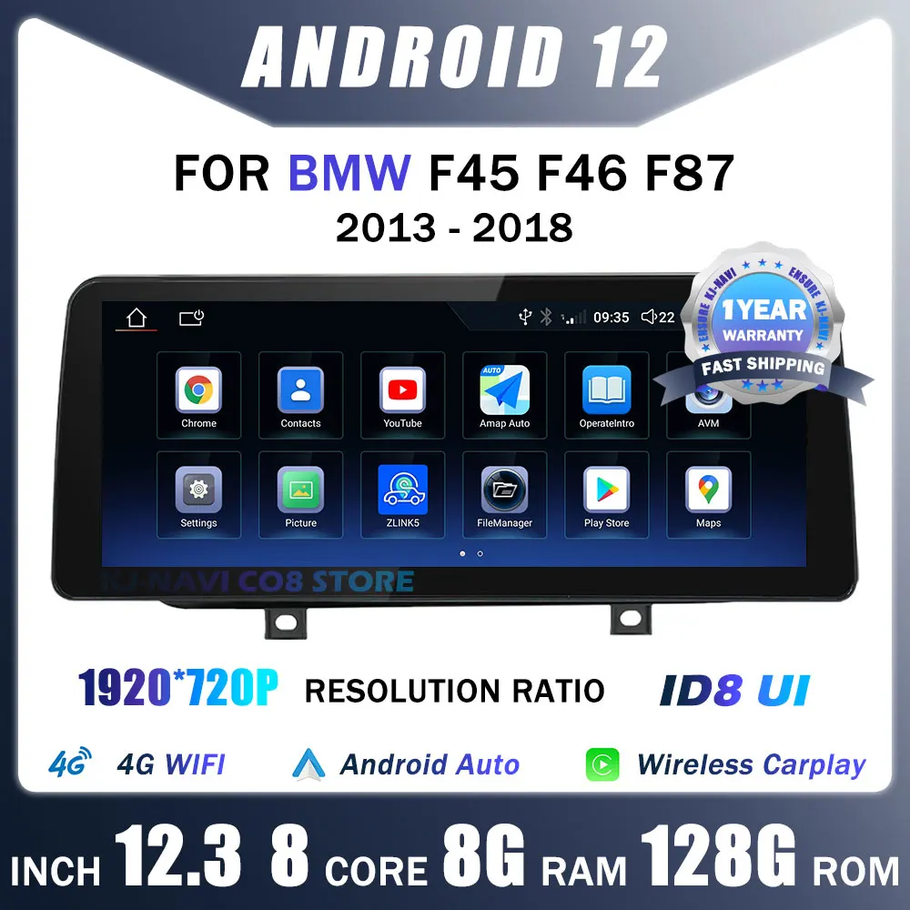 

Android 12 12,3 дюймов для BMW F45 F46 F87 2013-2018 сенсорный экран BT автомобильные мониторы для Carplay мультимедийный стереопроигрыватель радио плеер