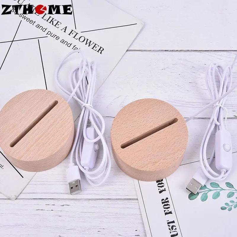 

3D LED Illusion Night Lights Wood Lamp Base Night Lamp Table Lamp Home Decorative USB Light Base 1pcs High Quality