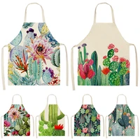 cactus pattern apron kitchen linen apron aprons for woman sleeveless apron kitchen accessories custom apron for kitchen cleaning