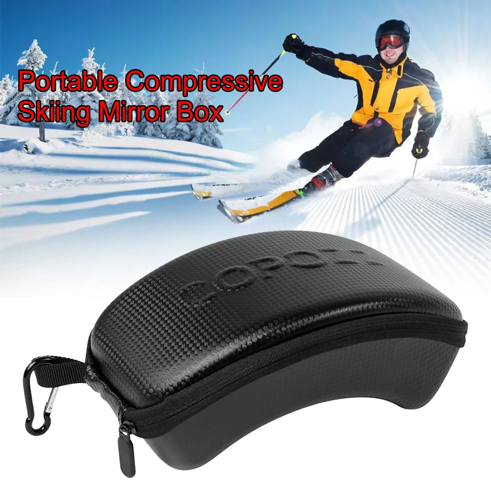 

With Hook Carrying Hard Ski Glasses Case Protection Shockproof Eyewear Solid Lightweight Winter Snowboard Portable Zipper Sports