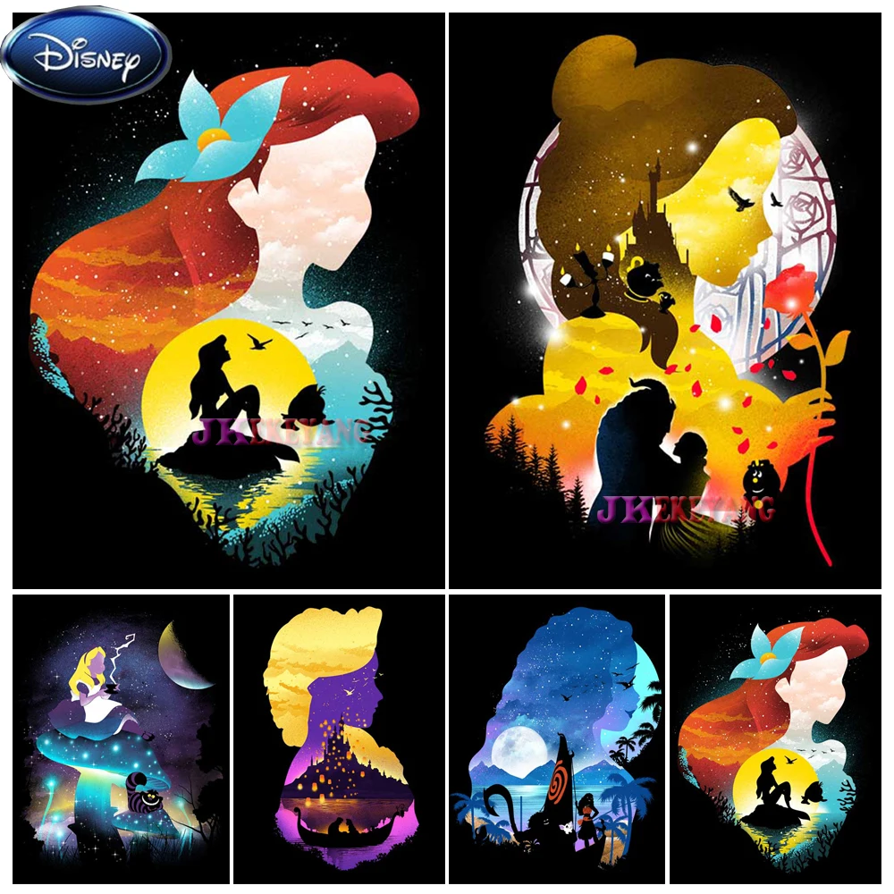 

Алмазная вышивка «сделай сам» Disney, Набор для вышивки крестиком в стиле принцесс, Белоснежка, Русалка, Эльза, Y5052