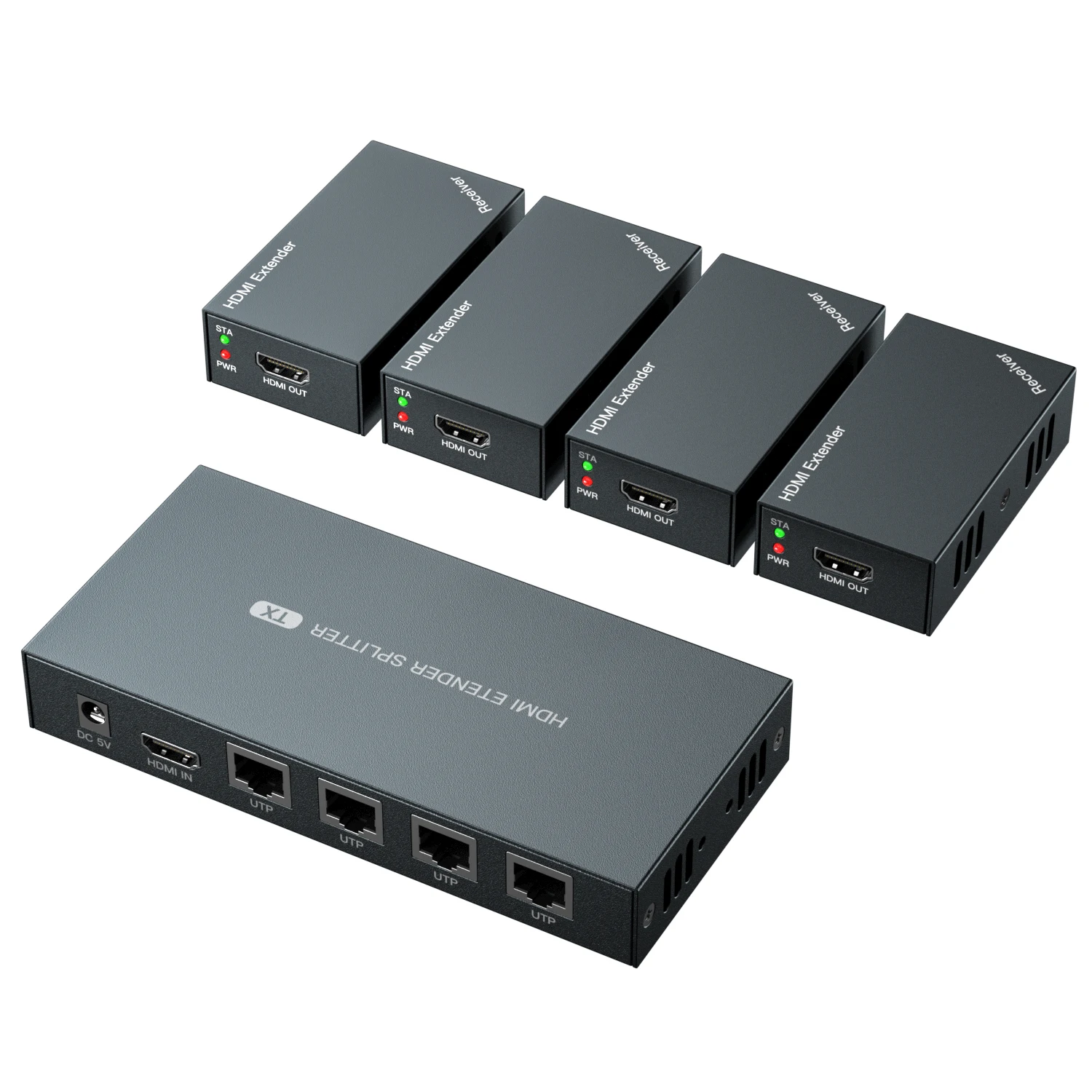 1x4 HDMI расширитель разветвитель 1080p по Cat5e/Cat6 Ethernet-кабель с контуром-до 50 м/165ft-EDID Management 1920*1080 @ 60 Гц
