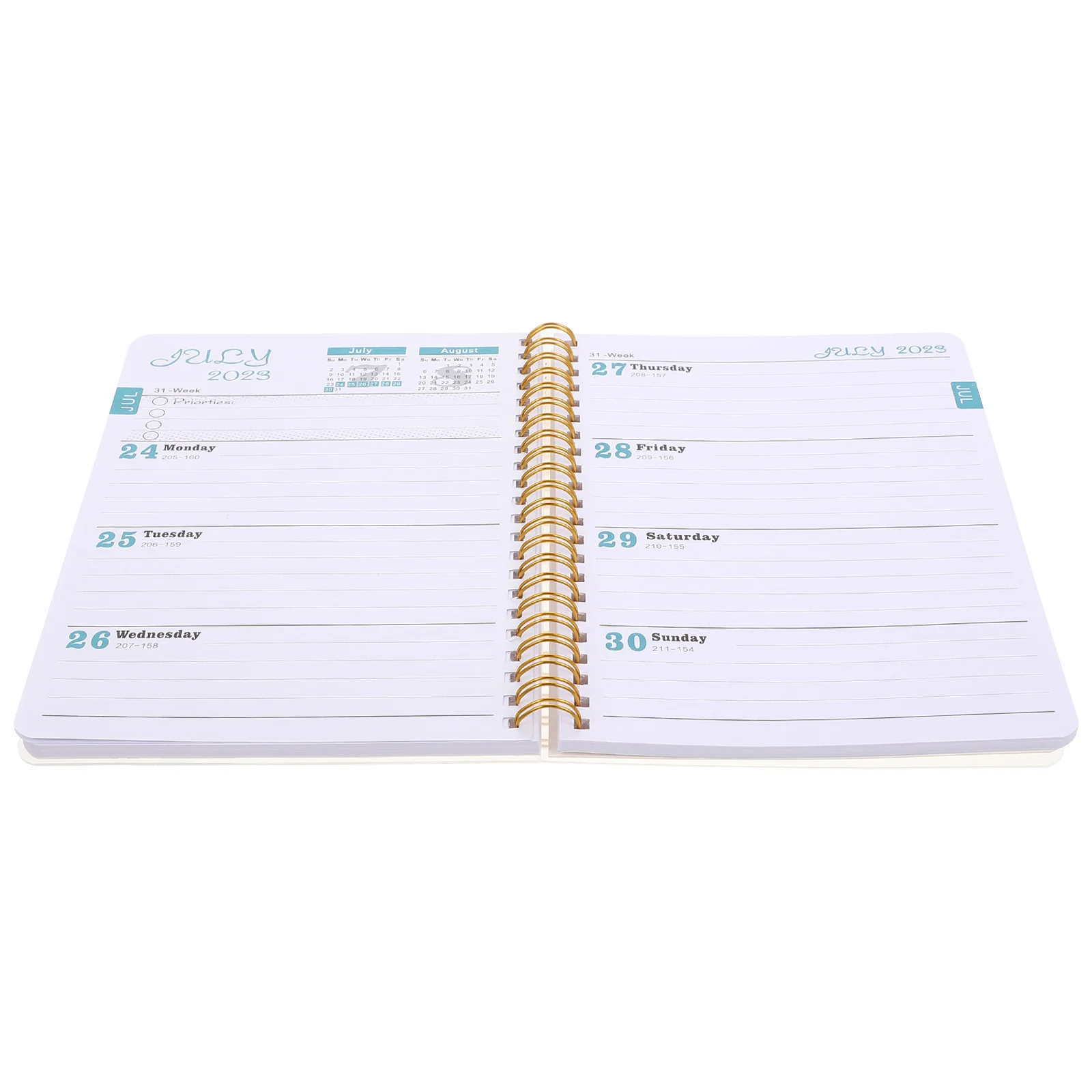 Planner Notebook Monthly Book Weekly Daily Notepad Schedule Calendar Journal Spiral Academic Coil Student Appointment Planning