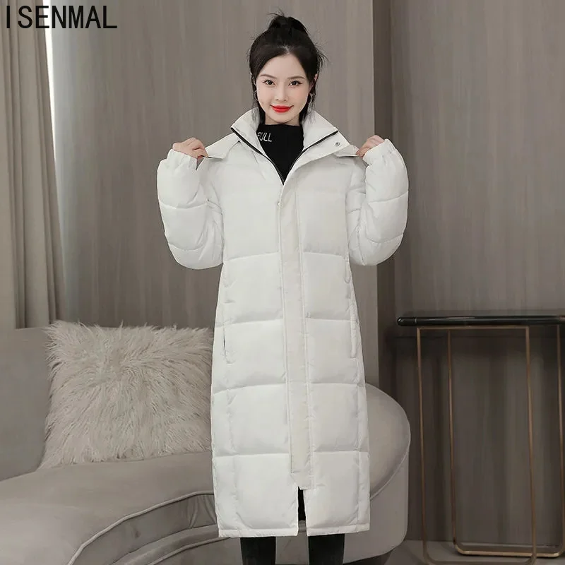 New Women Winter Parka Jacket Long Coat Hooded Outwear Warm Down Cotton Jacket Slim Parka Padded Loose Female Student Coats