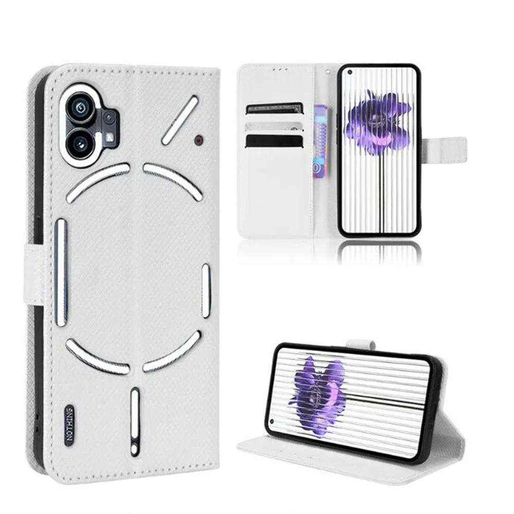 

Diamond Pattern Leather Wallet Phone Case With Lanyard Bank Card Storage Flip Protective Cover for Nothing Phone 1
