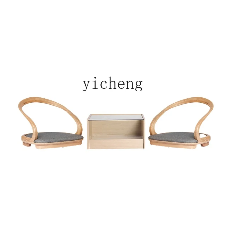 

ZC Bay Window Table and Chair/Solid Wood Storage Tea Table Tatami Tea Room Table and Chair Combination