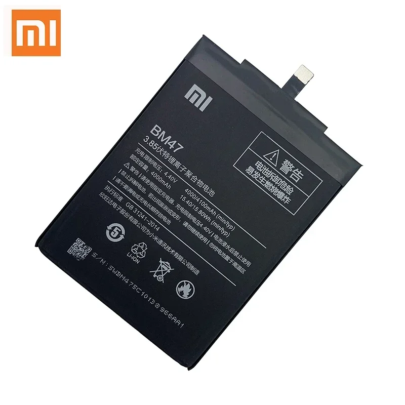 Аккумулятор для телефона Xiao Mi BM47 4000 мАч запасной аккумулятор Xiaomi Redmi 3 3Pro 3S 3X 4X с