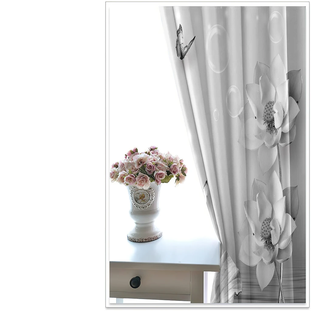 Роскошные плотные 3D оконные шторы для гостиной серые занавеска с принтом