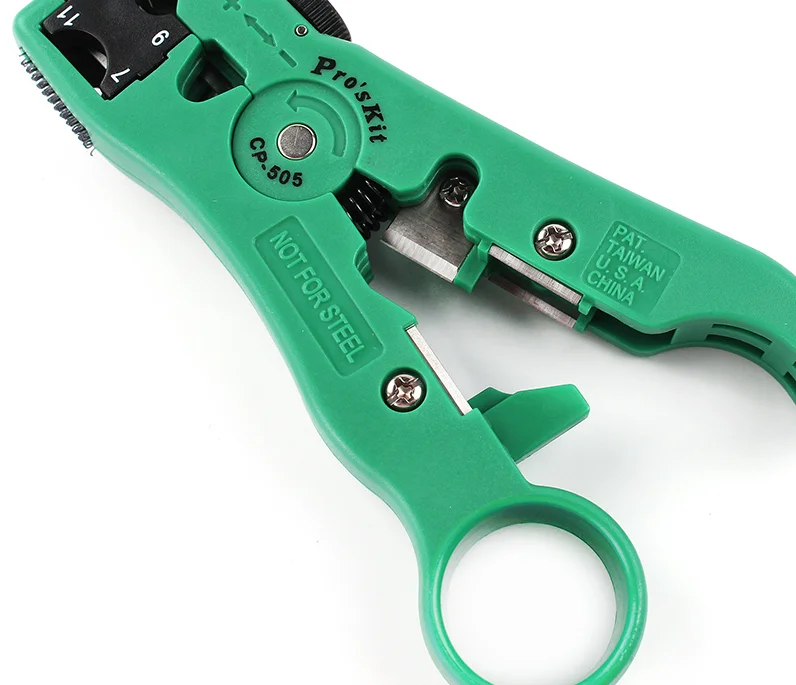 Original Pro'sKit CP-505 3 in 1 Universal Stripping Tool UTP/STP RG-59/6/7/11 Multifunctional Crimping Stripper