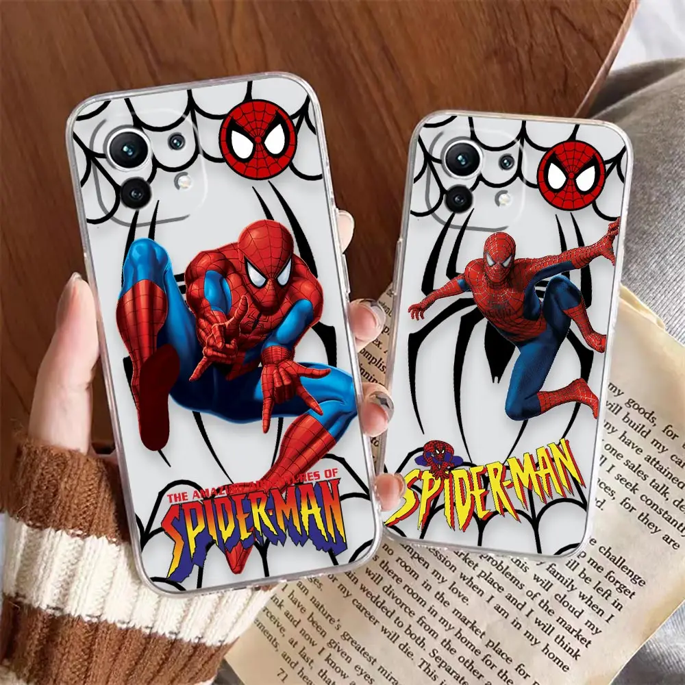 

Transparent Clear Phone Case For Xiaomi 13 12 12X 11 11T 10 10S 9SE 9 8 6X 6 Case Funda Coque Capa Shell Marvel Spider-Man Combo