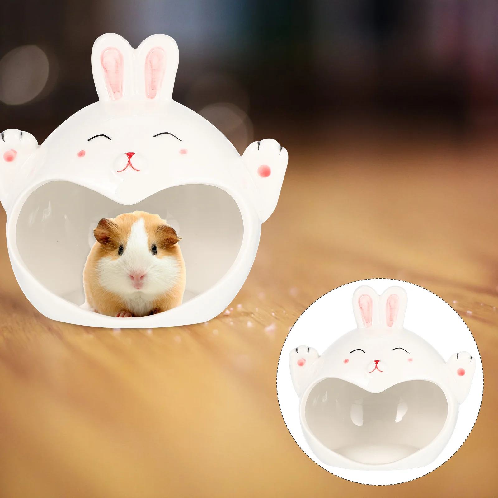 

Hamster House Hideout Ceramic Small Pet Bed Hedgehog Cool Cage Animal Guinea Coolingcartoonroom Toilet Cages Bathtub Rabbit