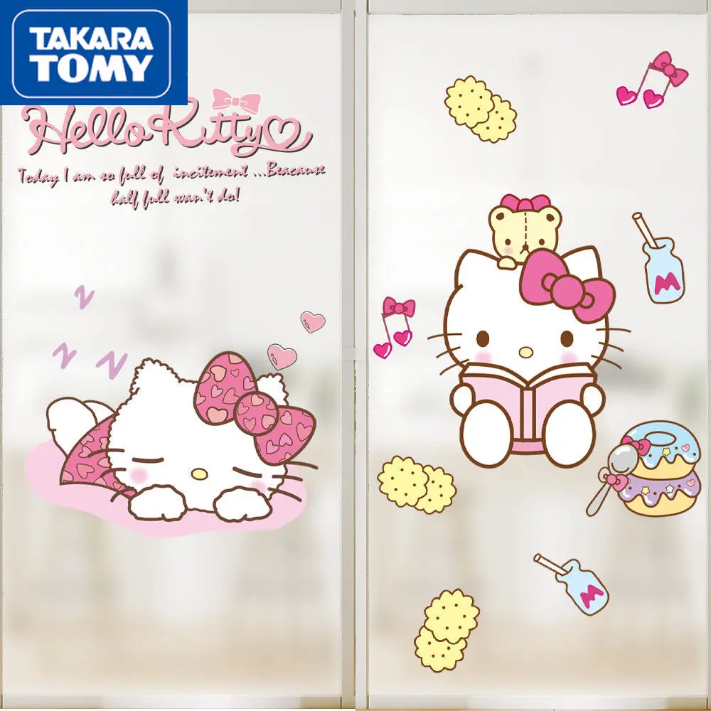 

TAKARA TOMY Cartoon Hello Kitty Anti-peeping Glue-free Bathroom Bedroom Living Room Sunscreen Glass Frosted Electrostatic Film